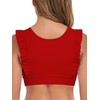 Ocean Blues Women's Red Ruffle Bikini Top Supportive Bikini Top