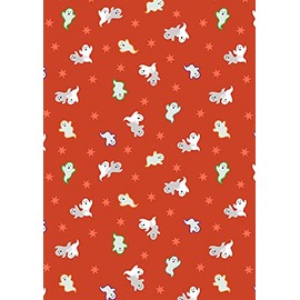 Lewis & Irene Castle Spooky Fabric Collection Spooky Ghosts on Orange A573.1 QSQ100% Cotton Glows in The Dark Fabric by The Yard