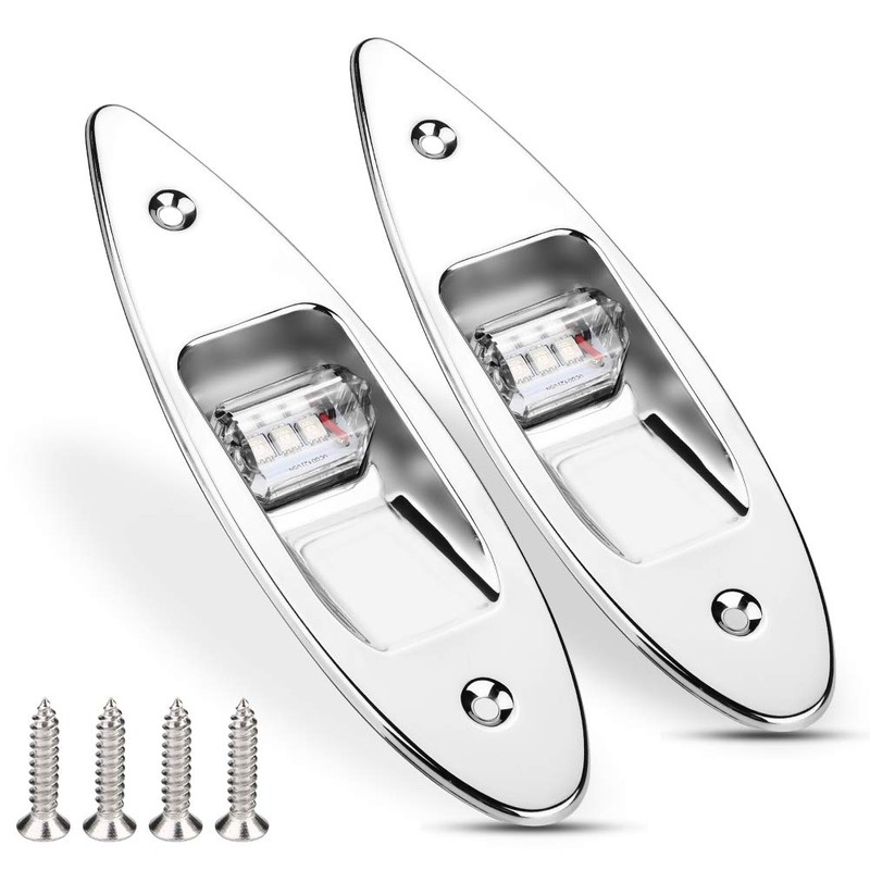 Navigation Light,2Pcs LED Flush Mount Navigation Light 12V Stainless Steel