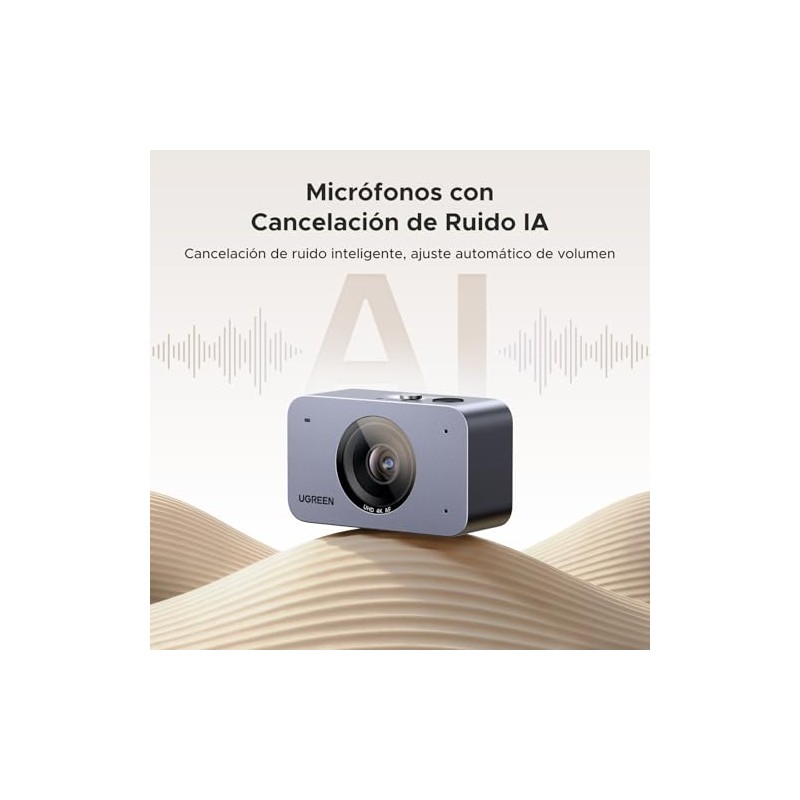 UGREEN FineCam Cámara Web 4K Ultra HD, 2 Micrófono con
