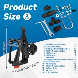 2 Pcs Bike Water Bottle Cage, Drinking Bottle Cage Ultra-Light Bicycle Bottle Holder with Screws Durable Universal Bike Cup Holder Rack for Bicycle, Cycling, MTB, Road/Mountain Bikes