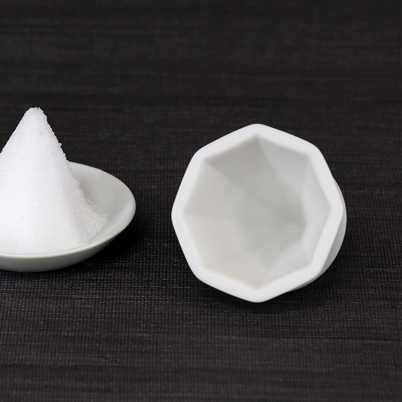 Octagonal Salt Set, Unglazed Octagonal Stiffener + Round Plate Set