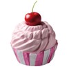 Decorative Cupcake with Cherry 20 cm Diameter Pink Food Fake