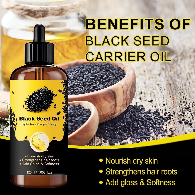 Aceite de Comino Negro Orgánico para Cabello, Aceite de Semilla