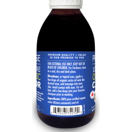 300ml (10.14oz) ORGANIC GOLDEN CASTOR Oil, 100% Pure Certified For Hair, Beard, Moisturizes, Softens, Nourishes Skin, Hair and Nails, Made in Canada, No Chemicals Cruelty Free Hexane free (300ml)