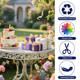 60 Sheets Purple White Tissue Paper Wrap Paper Bulk for Gift Bags, PLULON Gift Wrapping 14 x 20 Inch for Packaging Small Gift Bag Box Art Crafts Birthday Wedding Mermaid Party Favor Decor