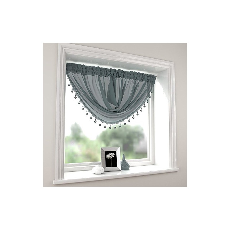 Tony's Textiles Millie Voile Swag - Silver Grey (Standard)