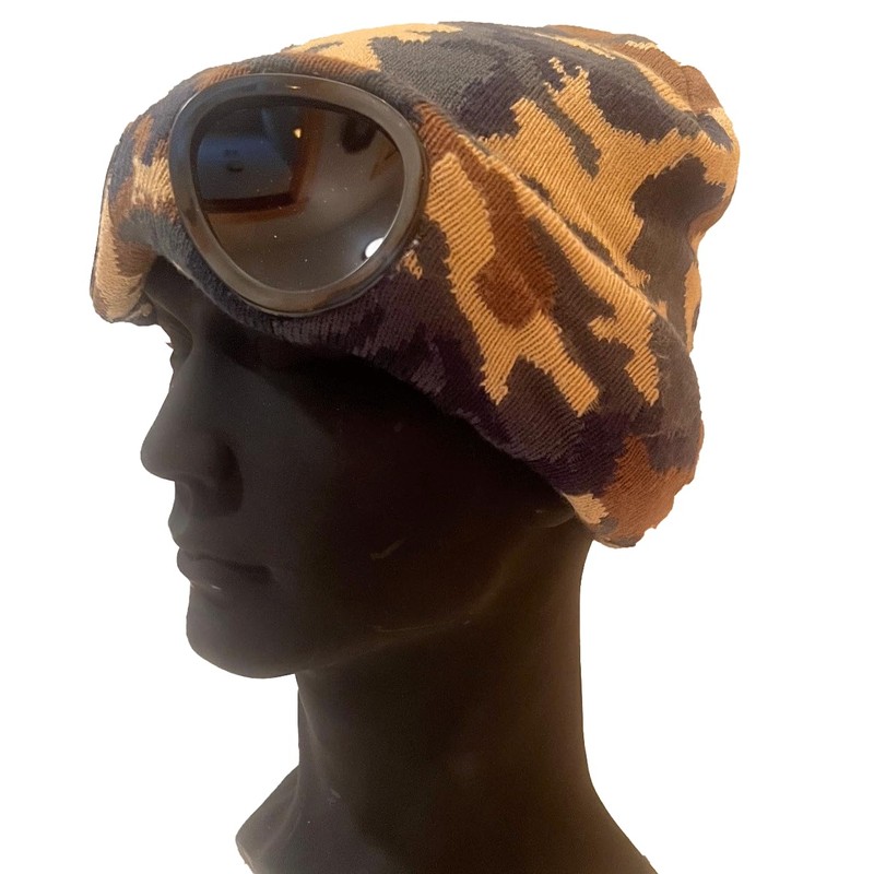 Beanie Hat with Goggles - Green Camo