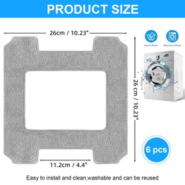 Hengrongshen Pack of 6 Washable Cleaning Pads Replacement for Winbot W2 Omni / W2 / W1 Pro / W1 Window Cleaning Robot Microfibre Cleaning Pads Accessories for Stains and Dust Windows