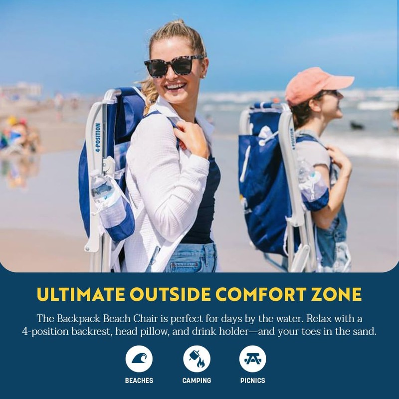 GCI OUTDOOR Backpack Beach Chair | Reclining Folding Chair with