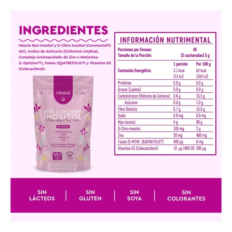 Vitatu Myo Inositol & D-chiro Inositol 40:1 Con Folatvitam