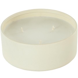 Deco 79 Metal Decorative Candle Floral Paradise Scented Textured 22oz 3 Wick Aromatherapy Candle with White Wax, Wax Aromatherapy Candle 6" x 6" x 3", Cream