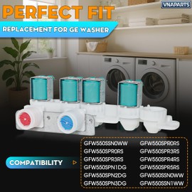 VNAPARTS WH23X29538 GFW550SSN0WW GFW550SPR0RS GFW550SPR3RS Washer Water Inlet Valve Fit for GE Washer, Replace Part Number 0024000126GB C-163/21-A13 33090201 4977241 AP6990115 PS16217225 EAP16217225