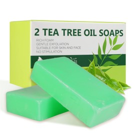 Princess Belle Tea Tree Oil Bar Soap, Tea Tree Oil Soap for Exfoliating, Gently Cleaning and Moisturizing for All Types Skin, 2 Pack