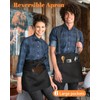 Slohif Reversible Server Apron with 6 Pockets - Waist Apron