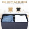 SOLEDI Large Double Laundry Hamper with Lid, Collapsible Clothes Hamper
