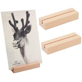 Kisstta Wooden Card Holder, 15 x 4 x 2 cm, Wooden Place Card Holder, Postcard Holder with 5 mm Card Slot, Menu Card Holder, Photo Holder for Wedding, Table Number, Place Card Holder, Photo Stand