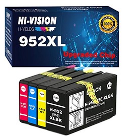 HI-Vision Compatible Ink Cartridge Replacement for HP 952XL 952 XL Work with OfficeJet 8702 Pro 8216 7720 7740 8210 8730 8710 8727 8715 8728 8720 8725 8732M 8725 Printer (4-Pack, B/C/M/Y)