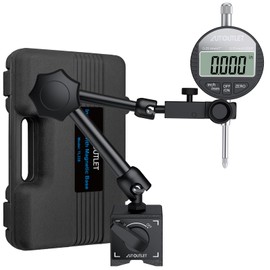 AUTOUTLET Digital Dial Indicator with Magnetic Base, Long Arm 0-1" with Professional Dial Gauge 0.0005",Inch/Metric Conversion for Lathe and Milling Machine Alignment