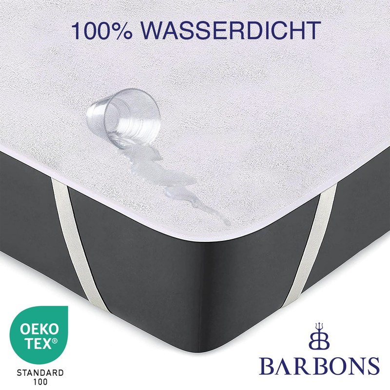 BARBONS Mattress Protector 180 x 200 - Waterproof Mattress Topper