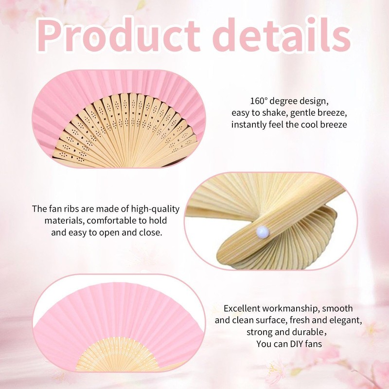 YSJCHEBS 2 Small Hand Fans, 2 Storage Pockets, 2 Brushes,