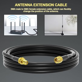 onelinkmore Low-Loss Coaxial Extension Cable 10Ft RG58 SMA Female to SMA Male Extension RF Coaxial Cable Connector and Two-Way Radio Applications Pure Copper 50 ohm RF Jumper Cable