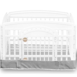 Dog Playpen Bottom Pad Fits for 36 Inch 4 Panels Exercise Pet Playpen, Dog Crate Pad Puppy, Hoop and Loop Design (Note: Playpen Not Included). -Grey