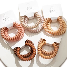Aollaa Hair Rubber Spring Hair Rubber [5 Matt & 5 Gloss Types] Thick Hair Rubber Non-marking Popular Pastel Colors Spiral Hair Rubber Fashionable Hair Accessories Hair Closure Elastic Hair Arrangement