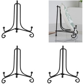 8 Inch 4 Pcs Iron Display Stand, Iron Easel Plate Display Photo Holder Stand, Picture Frame Holder Stand for Displaying Pictures, Plates and Arts