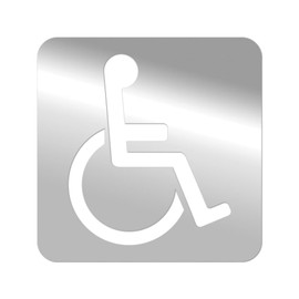 RDW Handicap V3 Premium Sticker Decal Chrome Mirror Silver Metallic Disabled Assisted - Chrome Silver - 10" W x 10" H