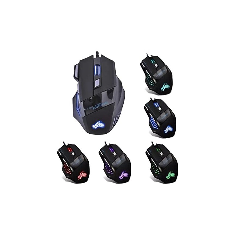 Mouse Gamer Óptico USB Dragón con Luz Led RGB 5500