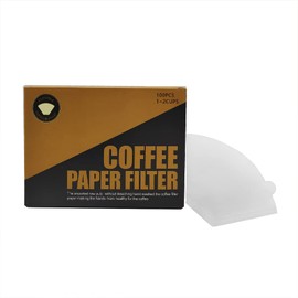 Coffee Filter Paper, Wavy Paper Filters, Factory Sealed Compatible with Size 7.8 x 5 x 6.5 cm, Unbleached Coffee Filter Paper, 100 Pack (White)