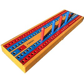 Misc Small Plastic Travel Cribbage Board Complete with Pegs - Foldable 18cm by 5cm by 1.5cm