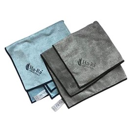 Ha-Ra Star Cloth Set of 2 Blue & Anthracite I Microfibre Cloth for Surface Cleaning I Cleaning Cloths with Hem in 40 x 40 cm I High Performance Microfibre I High Cleaning Power & Streak-Free
