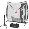 AOLIGEIJS 6'X6' Baseball Softball Practice Net,Pitching Net,Batting Net,with Baseball Tee,Bonus
