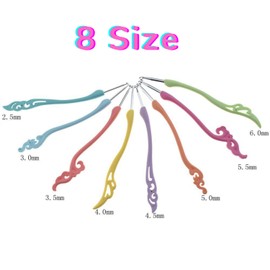 Crochet Hook Set, 8 Pieces Aluminium Crochet Hooks for Crochet with 10 Knitting Stitch Markers, 2.5-6.0 mm Crochet Hook Set, Ergonomic Knitting Needles for Crochet Yarn Crafts, Crochet Set Premium