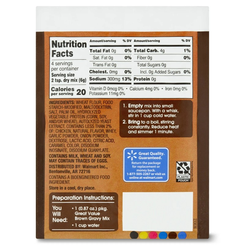 great Brown Gravy Mix, 0.87 oz (24g) Packet, Rich Savory