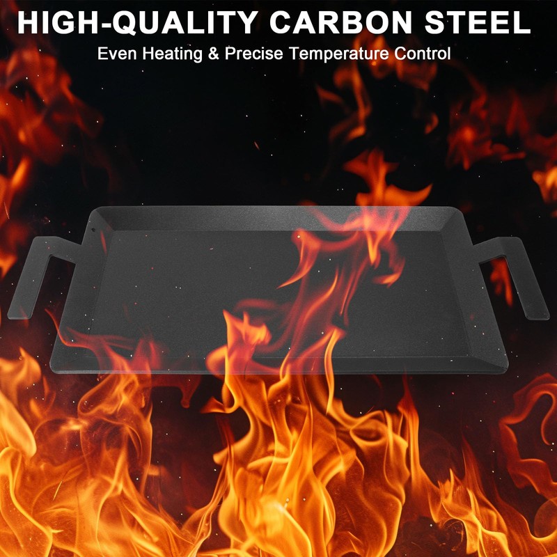 Carbon Steel Griddle - Professional Cookware Griddle Pan for Induction,