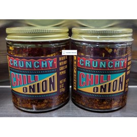 Trader Joe's2 Crunchy Chili Onion in Olive Oil with Dried Garlic and Peppers 6oz 170g (Two Bottles)