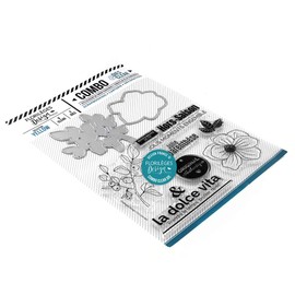 Florilèges Design Clear Polymer, Clear and Metal Stamp 15.5 x 25 cm