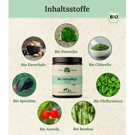 Trust Nature Organic Dental Care Powder for Dogs and Cats | Against Plaque Formation | Promotes Fresh Breath | Organic Parsley, Organic Mint, Organic Spirulina, Organic Chlorella, Organic Bamboo, Bio