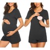 Ekouaer Maternity Pajamas for Hospital Set Short Sleeve Nursing Pajamas