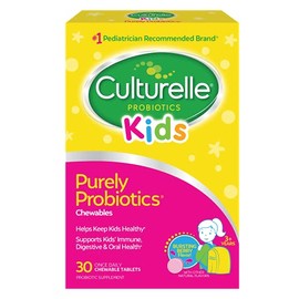 Culturelle Culturelle Kids Chewable Daily Probiotic for Kids, Ages 3+, 30 Count, #1 Pediatrician-Recommended Brand, Natural Berry Flavored Daily Probiotics for Digestive Health, Oral Care & Immune Support