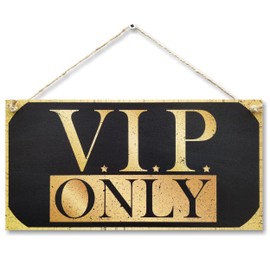 CARISPIBET V.I.P. Only Home signs house decorative hanging ornament wall art plaques welcome signs 6" x 12"