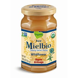 Rigoni di Asiago Mielbio Organic Italian Raw and Creamy Honey, Wildflower, 6 Count