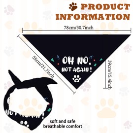 arricraft 1 Pc Funny Dog Bandana, 78x39cm(30.7x15.35 inch) Oh No Not Again Words Triangle Adjustable Comfortable Pet Bibs Washable Cotton Scarf Kerchief for Large Dog