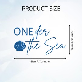 Onder the Sea Birthday Party Decorations - Onder the Sea Sign Decal for Balloons Arch Backdrop, First Birthday Decorations for Boy, Blue One Year Old Wall Decor, 1St Party Supplies Banner for Girl Boy