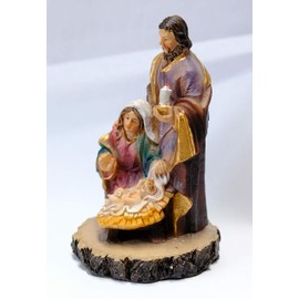 Kaltner Präsente Gift idea – Decorative Figurine Holy Family Mary Joseph with Jesus Child Nativity Block Hand-Painted