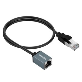 Thzzhnno Cat6 Ethernet Extension Cable 1.6FT, 1000Mbps RJ45 Male to Female Cable, Gigabit LAN Cord for MC, PC, Routers and Modems, Switch