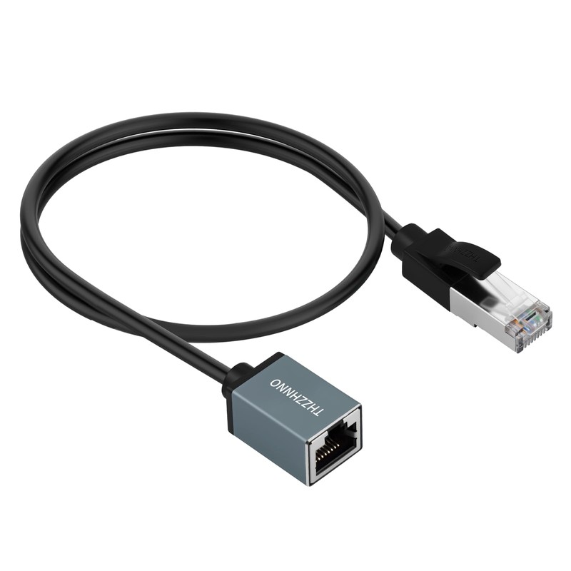 Thzzhnno Cat6 Ethernet Extension Cable 1.6FT, 1000Mbps RJ45 Male to